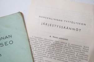 Hämeenlinnan Tyttölyseo - vuosikertomukset 1957-58, 1958-59, 1954-55 3 kpl yhdessä + järjestyssäännöt
