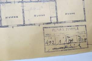 Hämeentie 20 (nykyään Vanha Hämeentie), Turku, tontilla olevien rakennusten piirustukset ja muutospiirustukset 1937-39 - Pohjoismaiden Yhdyspankki PYP ja kirjasto