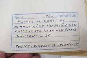 Hämeentie 20 (nykyään Vanha Hämeentie), Turku, tontilla olevien rakennusten piirustukset ja muutospiirustukset 1937-39 - Pohjoismaiden Yhdyspankki PYP ja kirjasto