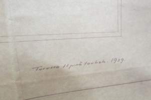 Hämeentie 20 (nykyään Vanha Hämeentie), Turku, tontilla olevien rakennusten piirustukset ja muutospiirustukset 1937-39 - Pohjoismaiden Yhdyspankki PYP ja kirjasto