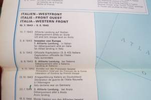 Die kartographische Dokumentation zum 2. Weltkrieg -isokokoiseen seinäkarttaan koottuna II Maailmansodan offensiivit, taistelut, ym. -erinonomainen havainnollistaja