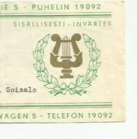 Yliopiston Apteekki Mannerheimintie Helsinki - resepti signatuuri 1960