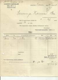 Voinvienti-osuusliike Valio rl 1932-33   -   firmalomake