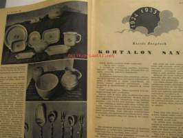 Kotiliesi 1935 nr 1  (kansi Martta Wendelin) Takakannessa värikuva Eva Brummer malli Koti ja artikkelissa Taideteollisuutemme vuosikatselmus asiaa ja kuvia
