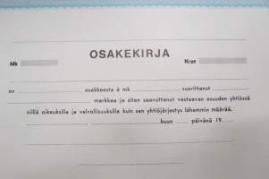 Osakekirja, blanco - käyttämätön -unused share certificate