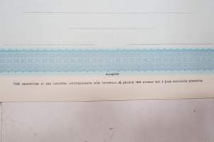Osakekirja, blanco - käyttämätön -unused share certificate
