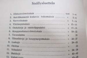 Malli- ja lomakekokoelma - Kauppaopin opetuksen yhteydessä ja asioimiskirjoituksessa suoritettavia kirjallisia tehtäviä varten