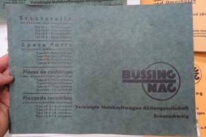 Büssing-NAG Ersatzteile - Spare Parts Diesel Motor Typ LD 3, 4, 5, 6 - Fahrgestelle  Typen 350 (305), 400 (375), Behandlungsvorschrift für leichte und mittelschwere