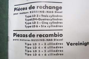 Büssing-NAG Ersatzteile - Spare Parts Diesel Motor Typ LD 3, 4, 5, 6 - Fahrgestelle  Typen 350 (305), 400 (375), Behandlungsvorschrift für leichte und mittelschwere