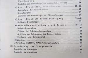 Büssing-NAG Ersatzteile - Spare Parts Diesel Motor Typ LD 3, 4, 5, 6 - Fahrgestelle  Typen 350 (305), 400 (375), Behandlungsvorschrift für leichte und mittelschwere