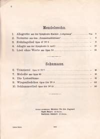 Masters for the Young - Mendelssohn-Schumann, Nuottikokoelma, Peters 2812. Sello ja pianonuottikokoelma. Katso sisältö kuvista.