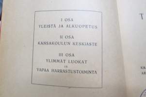 Kansakoulun työtapoja I-III -perinpohjainen selostus kansakolun opetusmenetelmistä yms. koulunkäyntiin vaikuttavista asioista