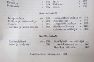 Laulan ja soitan - Koulun musiikkikirja, laulujen nimet näkyvät kohteen kuvissa