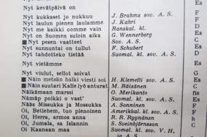 Laulan ja soitan - Koulun musiikkikirja, laulujen nimet näkyvät kohteen kuvissa