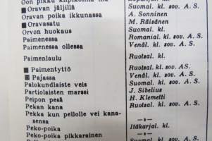 Laulan ja soitan - Koulun musiikkikirja, laulujen nimet näkyvät kohteen kuvissa