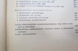 Nuorten laulukirja ja koululaisen musiikkitieto, kansikuvitus Martta Wendelin