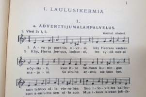 Nuorten laulukirja ja koululaisen musiikkitieto, kansikuvitus Martta Wendelin