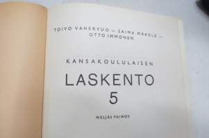 Kansakoululaisen laskento 5-6, kuvittanut Kylli Koski