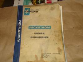 Wickström W-1, W-2, W-3 käyttöohjekirja - Instruktionsbok - Instruction manual (sisältää varaosaluettelon sekä sähkökaavion, innehåller reservdelslista