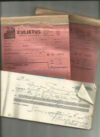 Autotilausyhdistys Kuljetus Sorsantie 8, Turku  3 täytettyä kuittilomakevihkoa vuodelta 1962