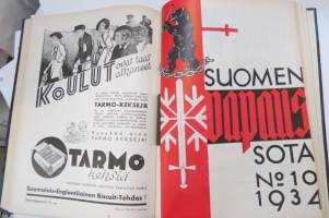 Suomen vapaussota 1934 sidottu vuosikerta, numerot 1-12