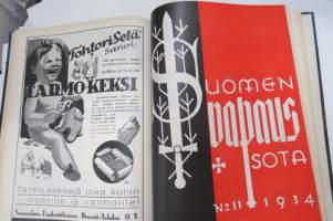 Suomen vapaussota 1934 sidottu vuosikerta, numerot 1-12