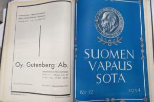Suomen vapaussota 1934 sidottu vuosikerta, numerot 1-12