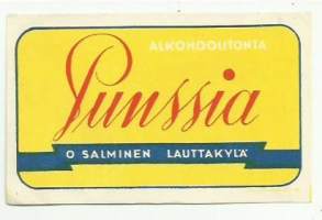 Punssia -   juomaetiketti