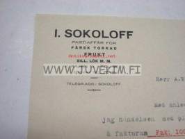 I. Sokoloff Helsinki 3.10.1924 -asiakirja