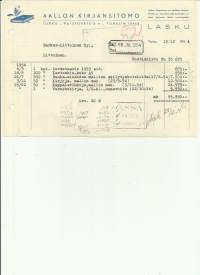 Aallon Kirjasitomo Turku 1954   - firmalomake