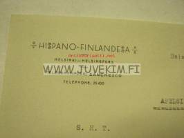 Oy Hispano-Finlandesa Ab Helsinki 24.10.1932 -asiakirja