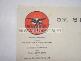 Oy Semptalin Ab Helsinki 20.7.1937 -asiakirja