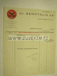 Oy Semptalin Ab Helsinki 20.7.1937 -asiakirja
