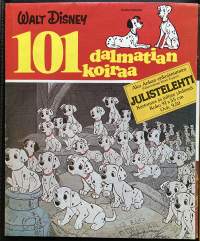 101 Dalmatiankoiraa -julistelehti.Aku Ankan erikoisnumero vuodelta 1979.