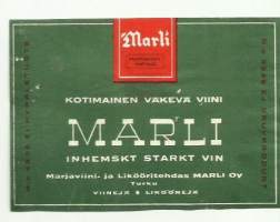 Marli väkevä viini   - viinaetiketti