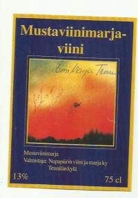 Mustaviinimarjaviini   - viinaetiketti