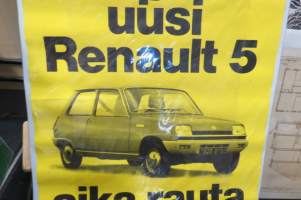 Koeajakaa uusi Renault 5 - Aika rauta -mainosjuliste / advertising poster