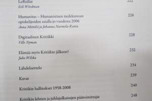 Kritiikki 1958 - 2009 - Turun yliopiston historianopiskelijoiden aineyhdistyksen 50-vuotisjuhlajulkaisu
