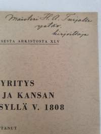Kapinayritys Loimaalla ja kansan mieliala syksyllä v. 1808. Eripainos historiallisesta arkistosta XLV.