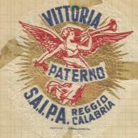 Vittoria Paterno Sicilien - tuote-etiketti vanha hedelmäkääre, hedelmäkäärepaperi n 8 cm 1952