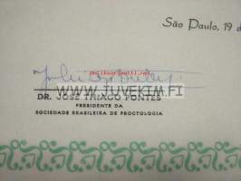 A Sociedade Brasileira de Proctologia diploma... doctor Harry E. Blomquist 1970 -diplomi