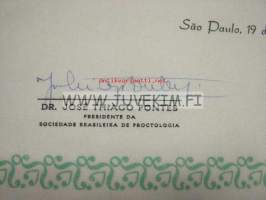 A Sociedade Brasileira de Proctologia diploma... doctor Harry E. Blomquist 1970 -diplomi