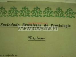 Sociedade Brasileira de Proctologia diploma... doctor Harry E. Blomquist -diplomi