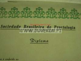 Sociedade Brasileira de Proctologia diploma... doctor Harry E. Blomquist -diplomi