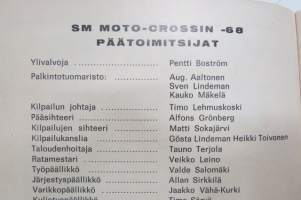 SM-Motocross Artukainen (Turku) kilpailut 25.8.1968 -käsiohjelma / program