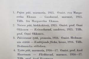 Wäinö Aaltonen, Taidehalli - Konsthallen, Veistoksia 1915-1950, 15-26.12.1950 -näyttelyluettelo / art exhibition catalog