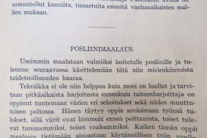 Posliinimaalauksen käsikirja, mukana 2 painokuvaa ja 14 yksipuolista lehteä, joissa malleja &quot;vasta-alkajille&quot;