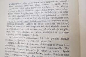 Posliinimaalauksen käsikirja, mukana 2 painokuvaa ja 14 yksipuolista lehteä, joissa malleja &quot;vasta-alkajille&quot;