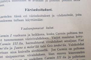 Posliinimaalauksen käsikirja, mukana 2 painokuvaa ja 14 yksipuolista lehteä, joissa malleja &quot;vasta-alkajille&quot;