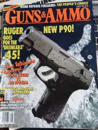 Guns &amp; Ammo August 1991 NEW P90, RUGER GOES FOR THE UNSINKABLE 45